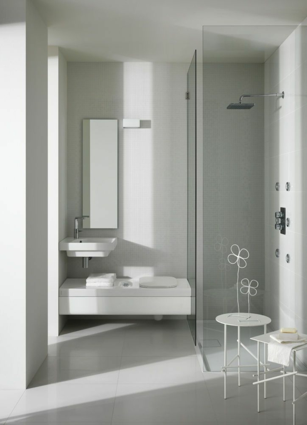  ohne Glaskabine – das ist auch eine Lösung für das kleine Bad