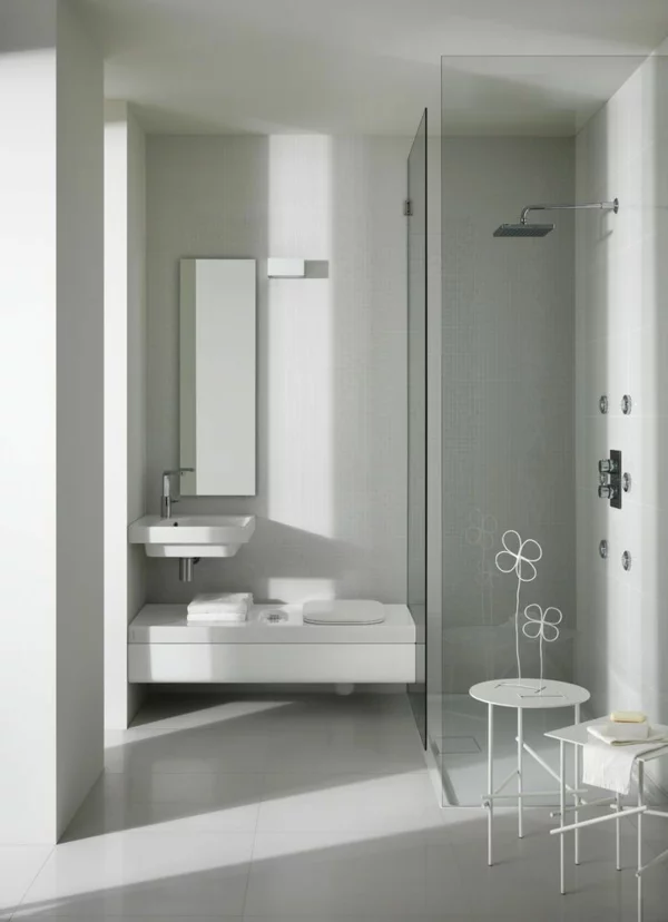 kleines bad ideen moderne badezimmer bodengleiche dusche
