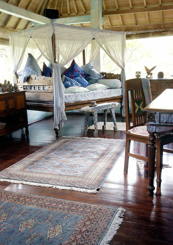 kolonialmöbel schlafzimmer ideen bett holz