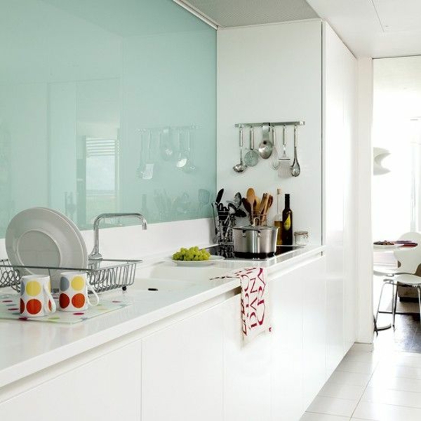 küchenrückwand aus glas fliesenspiegel glas minzgrün küchenrückwände