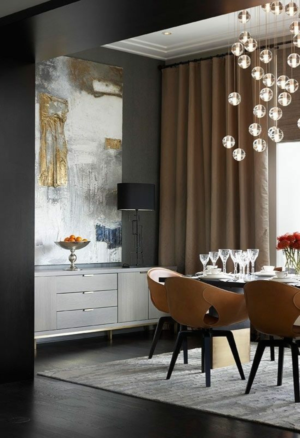küchenvorhänge gardinen ideen modern fertiggardinen moderne vorhänge esszimmertisch mit stühlen