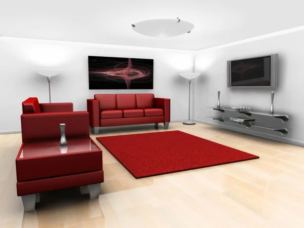 rote teppiche weich raum sofas polsterung bodenbelag