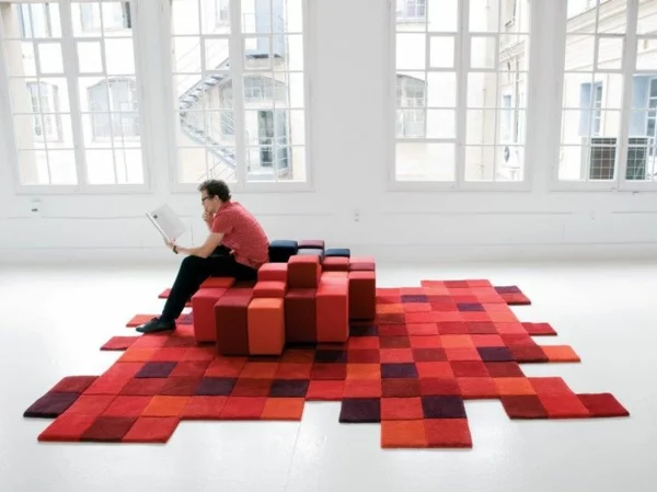 weich raum rote sofas teppiche polsterung hocker modular