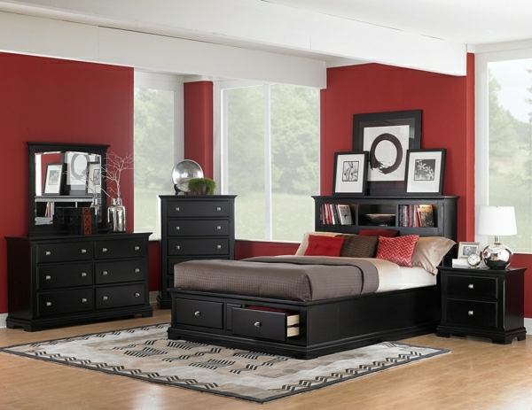 schlafzimmer wandfarbe dunkelrot romantisches schlafzimmer warme farbgestaltung