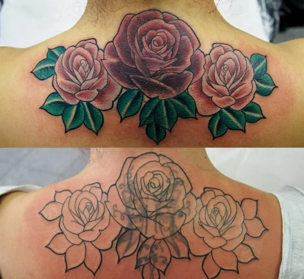 tattoo farbe farbige rosen alter tattoo korrigieren