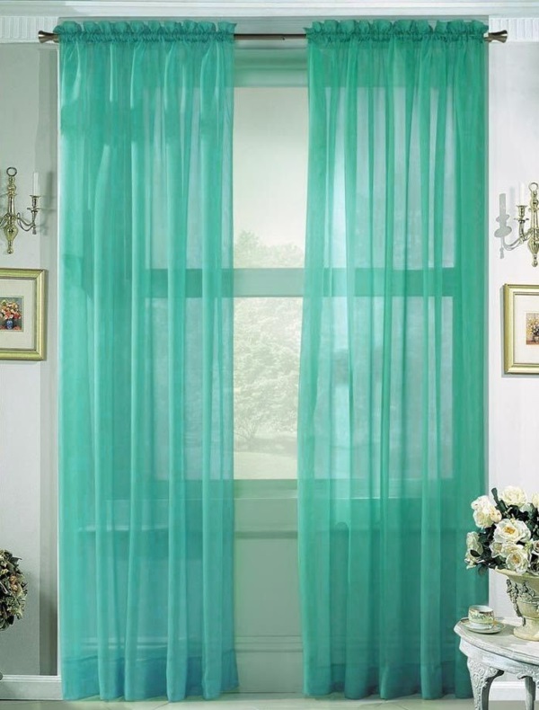 vorhänge türkis organza gardinen transparente gardinen