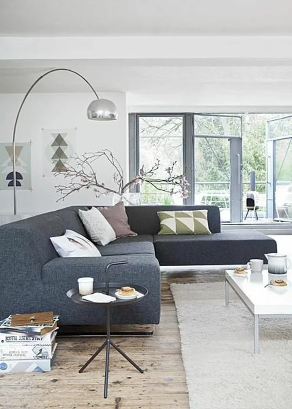 wohnzimmerlampen modern standleuchten bodenlampe modular sofa
