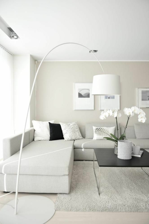 wohnzimmerlampen modern standleuchten bodenlampe weiß