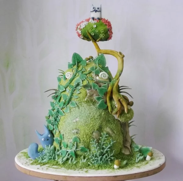 Besondere Kuchen torten dekorieren grün geschöpf
