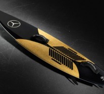 Das Mercedes Surfbrett komplett aus Korken hergestellt