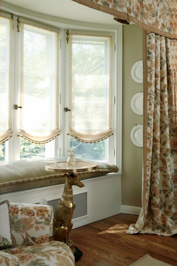 Dekorative Fenster gestaltung leicht gardinen rollos blumen