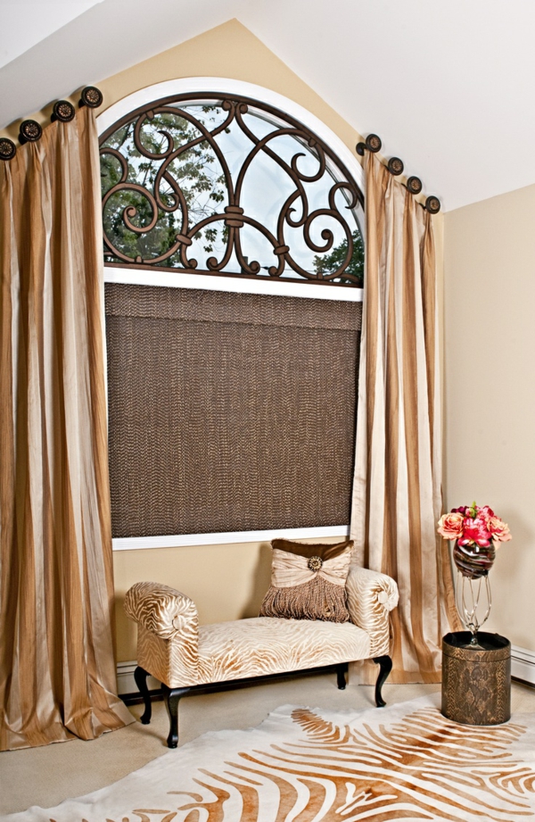 Dekorative Fenster gestaltung gardinen rollos couch