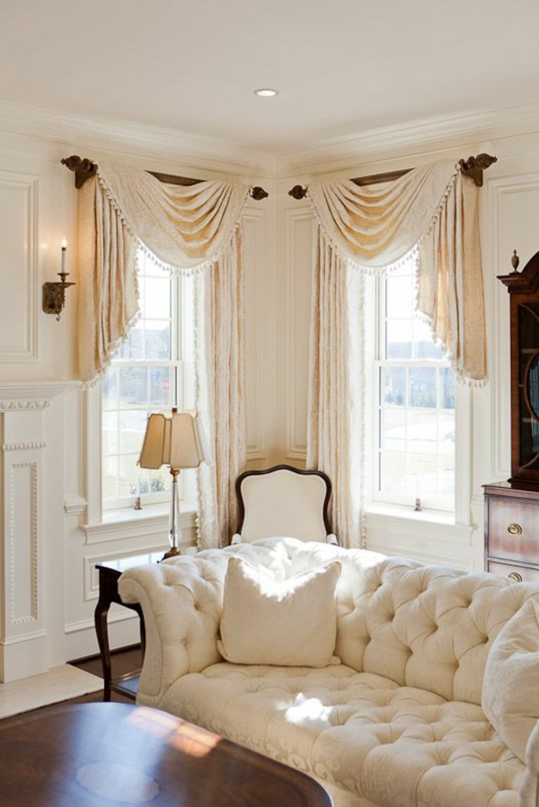 Fenster gestaltung leicht gardinen rollos sofa