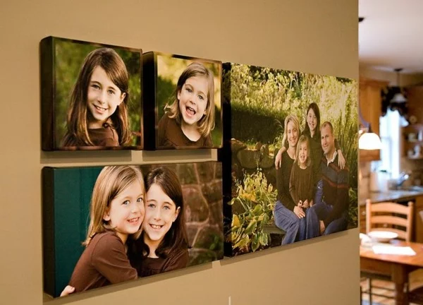 Fotos auf Leinwand selber machen fotocollage familie