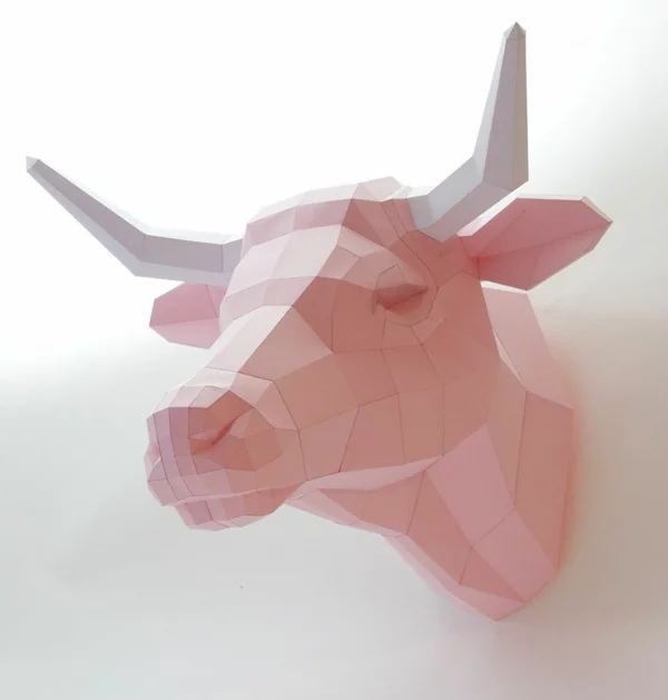 Geometrische stier Tierfiguren aus Papier bull