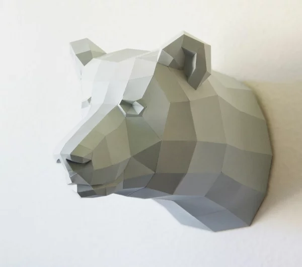 Geometrische Tierfiguren aus Papier bär kopf