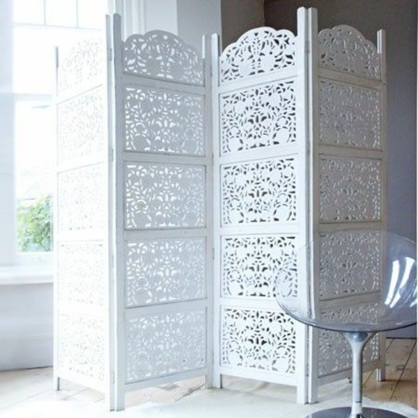 Raumteiler aus Holz design raumteiler marokkanisch weiß