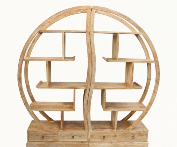 Raumteiler Ideen aus Holz design raumteiler regale rund