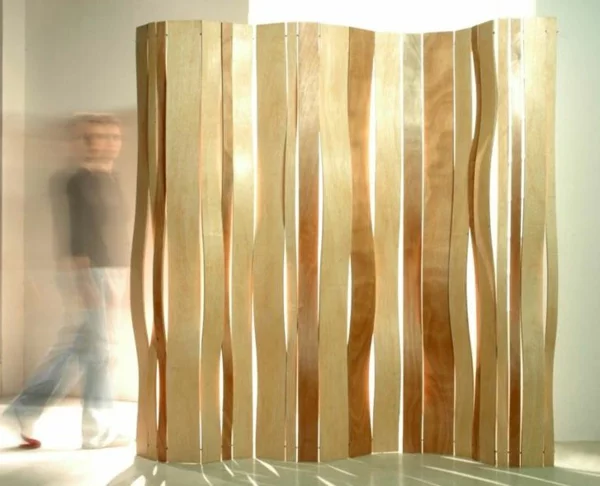 Raumteiler Ideen aus Holz design raumteiler wellen