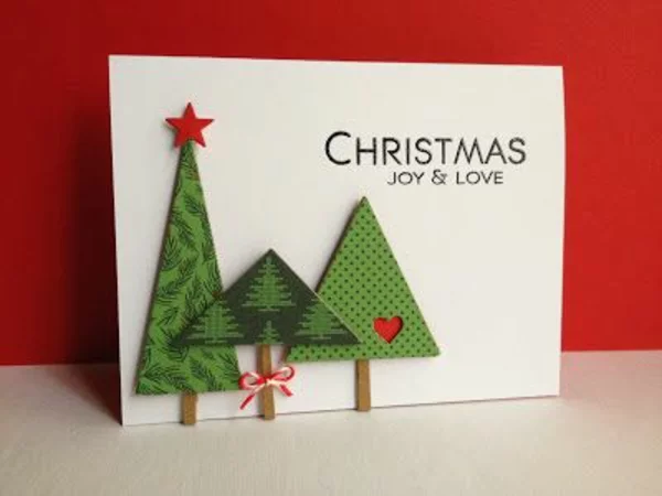 Weihnachtskarten selber basteln christbaum