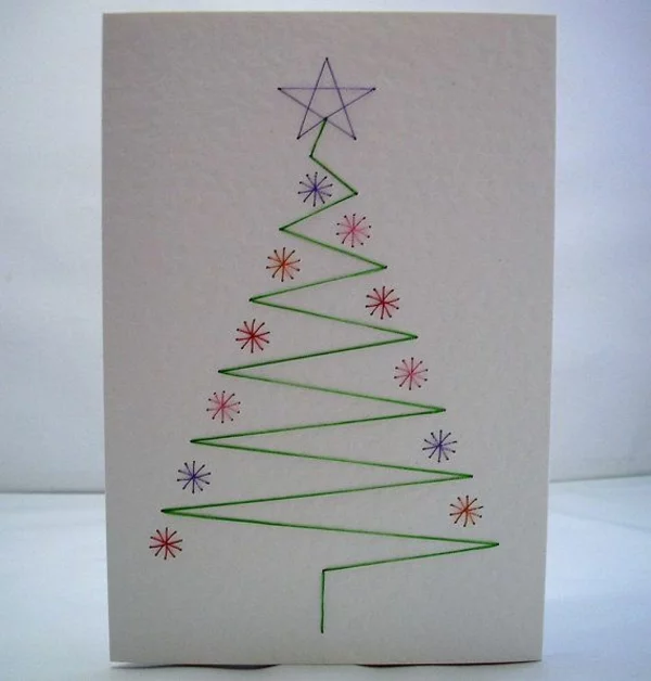 Schöne Weihnachtskarten selber basteln zeichnen