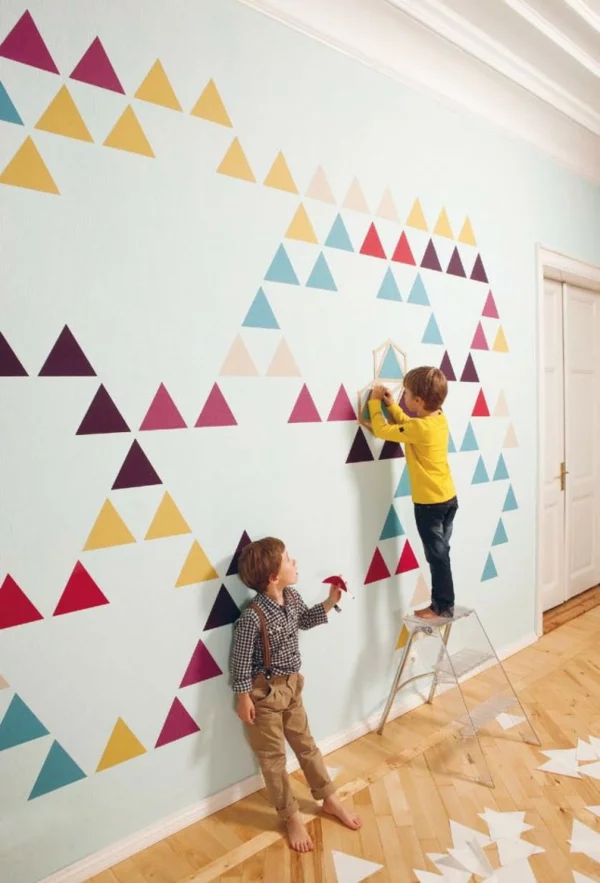 Wandgestaltung mit Farbe wände gestalten kinder spaß