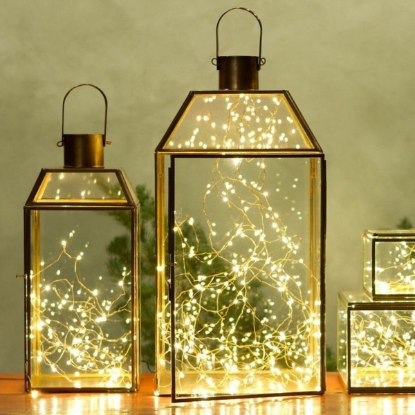 Weihnachtsbeleuchtung LED Lichterketten für Innen glas laternen
