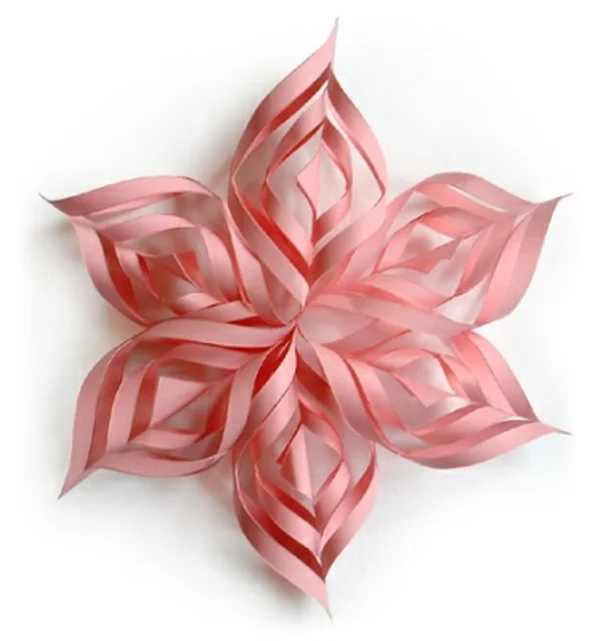 Weihnachtssterne rosa papier selber basteln 