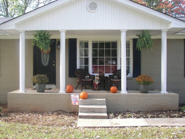 amerikanische holzhäuser halloween deko veranda bauen terassenüberdachung holz