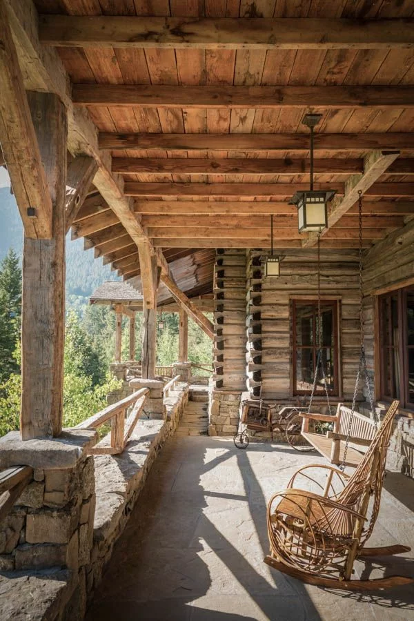 amerikanisches holzhaus landhaus mit vorbau veranda selber bauen berghütte