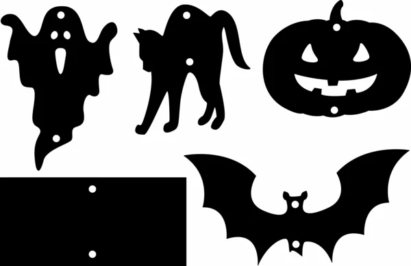 Bastelvorlagen für Halloween Mobile Kürbis schwarze Katze