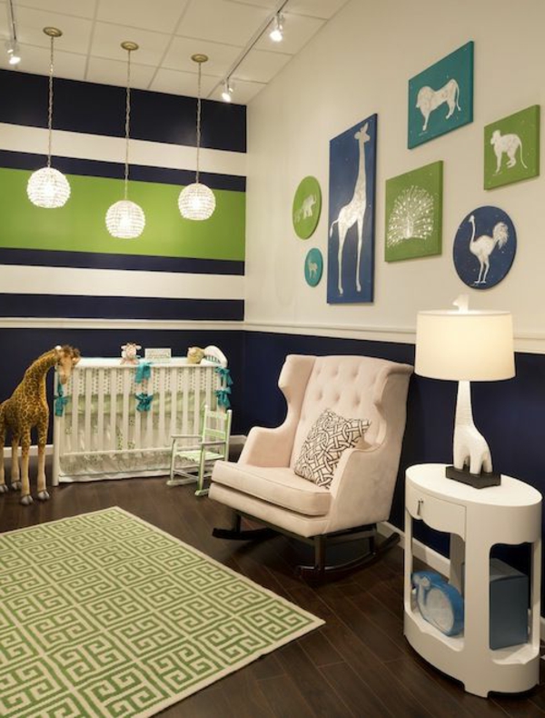 babyzimmer gestalten kinderzimmer blau grün
