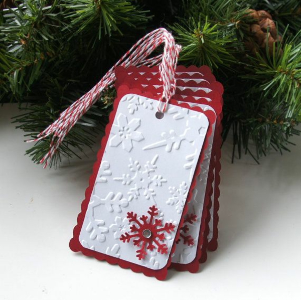 bastelideen für weihnachten weihnachtskarten basteln rot weiß
