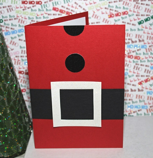 bastelideen für weihnachten weihnachtskarten basteln weihnachtsmann einfach buntpapier