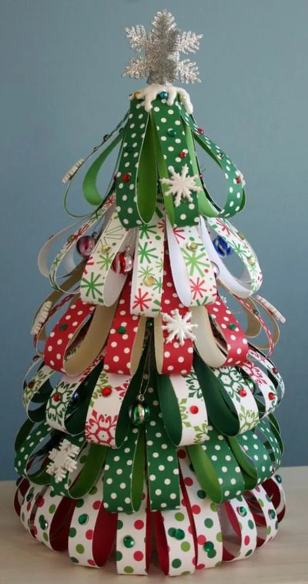 bastelideen weihnachten dekorativer weihnachtsbaum deko ideen