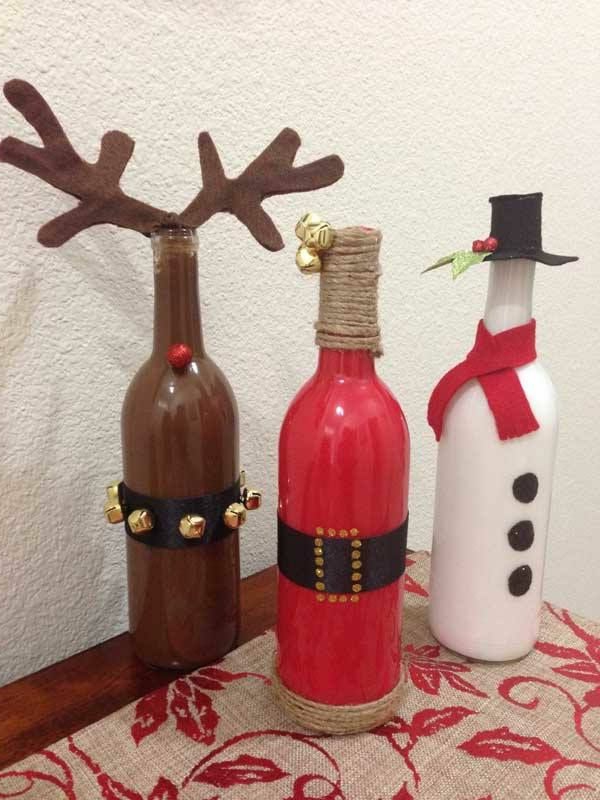 bastelideen zu weihnachten flaschen