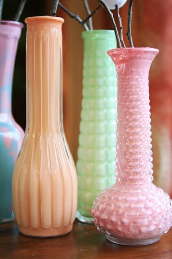 diy ideen bastelideen pastellfarben vasen