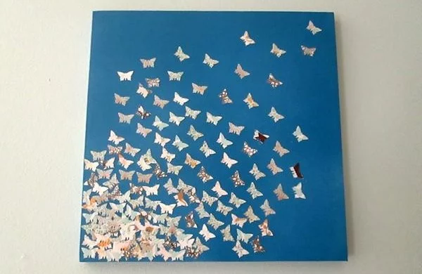 diy moderne Leinwandbilder mit Schmetterlingen 