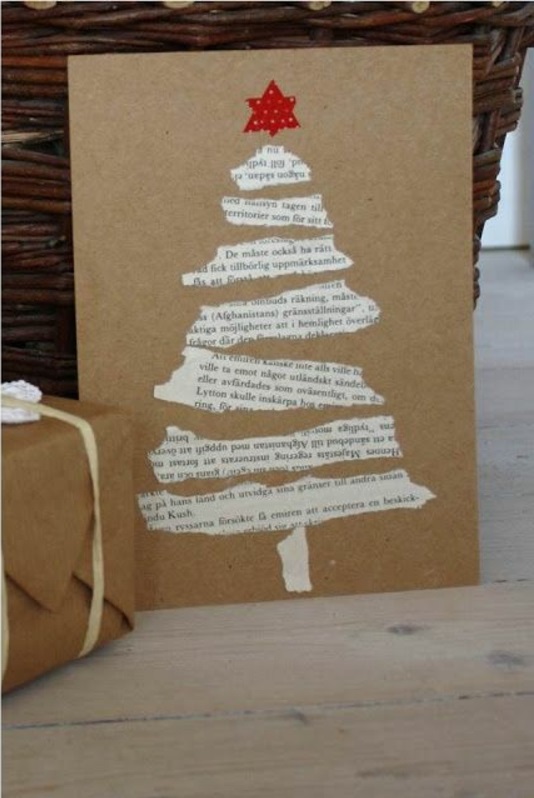 weihnachtskarten basteln papier tannenbaum