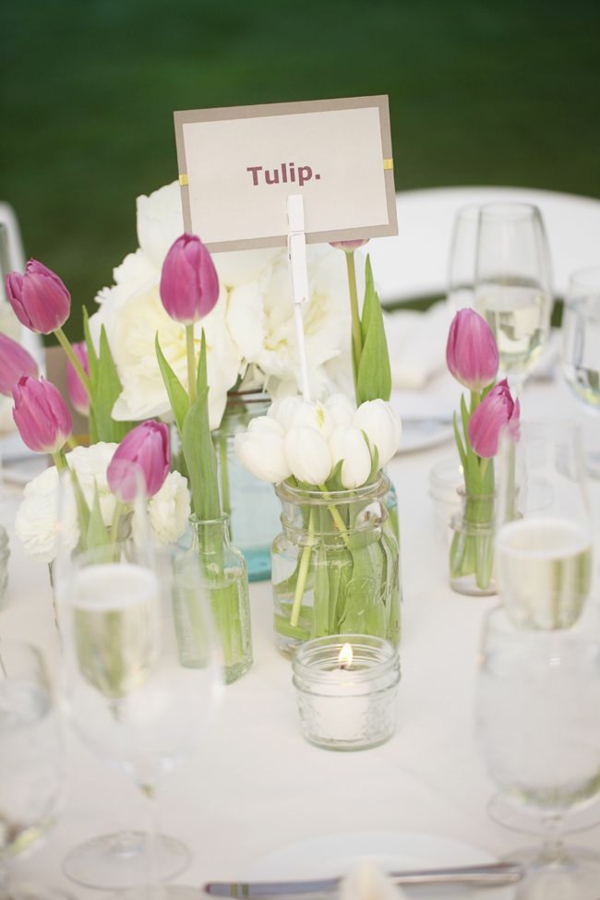 elegante tischdeko mit tulpen gartenparty tische dekorieren