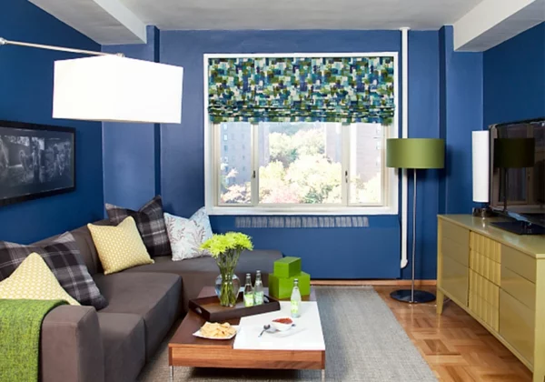farbidee wohnzimmer blaue wand
