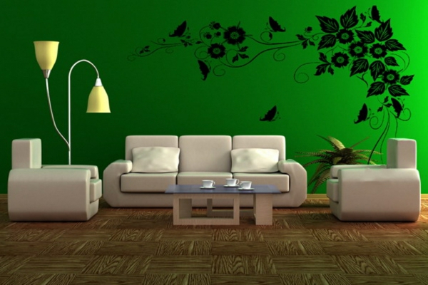 farbideen wohnzimmer minzgrün weiße couch