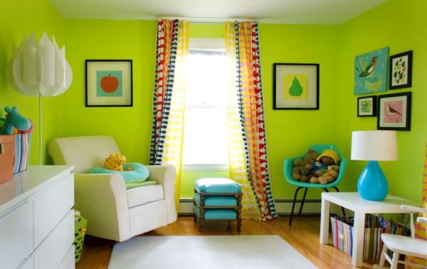 farbideen wohnzimmer neongrün kinderzimmer