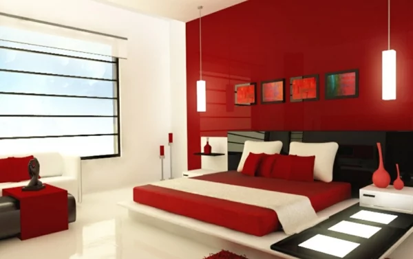 feng shui schlafzimmer einrichten farben rot feng shui bett