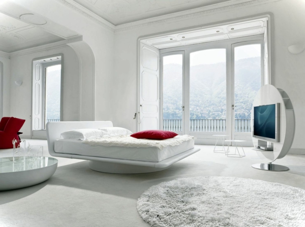feng shui schlafzimmer einrichten modern weiß rot
