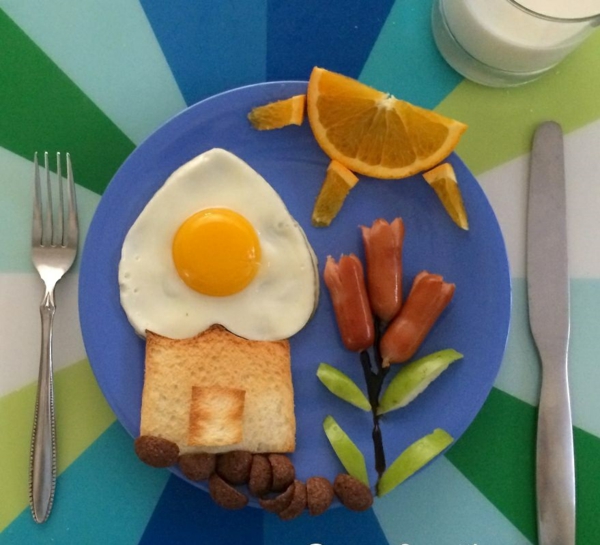 französisches frühstück sonne orange