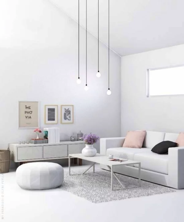 moderne wohnzimmergestaltung stylisch tipps stehlampe