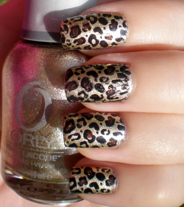fingernägel design leoparden