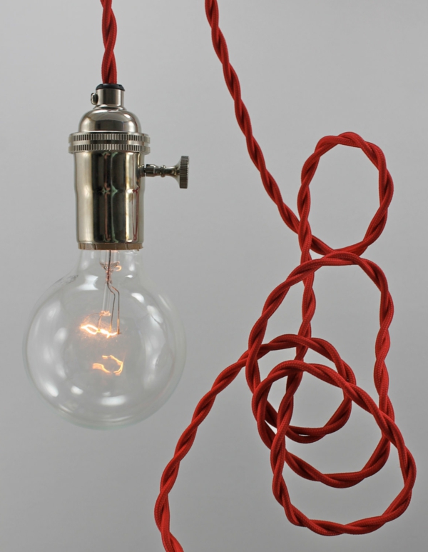 pendellampen glühbirnen rotes kabel