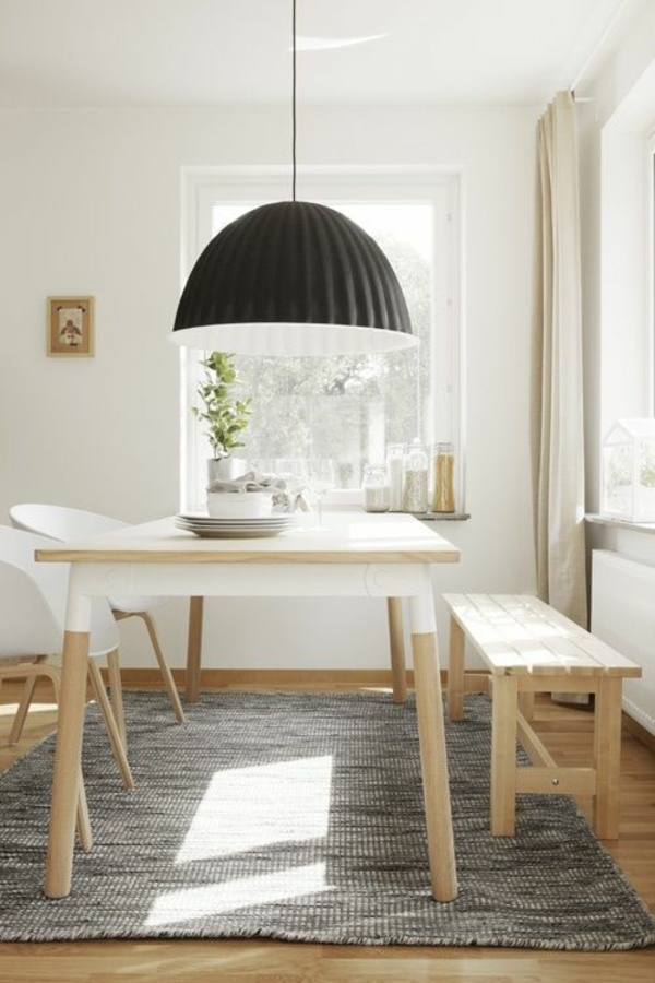pendelleuchten esszimmer skandinavisches design möbel holz